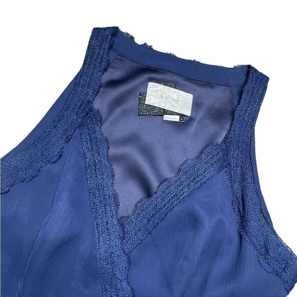 ANTHROPOLOGIE VA ET VIEN Silk Wrap Dress Blue Size 4 - Picture 6 of 13